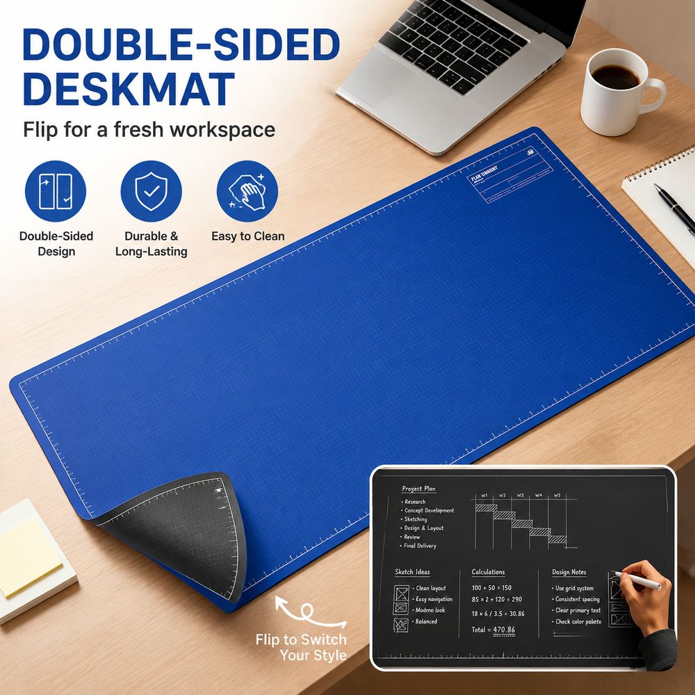 Desk Corner Mat - Alas Meja Dua Sisi Portabel Dapat