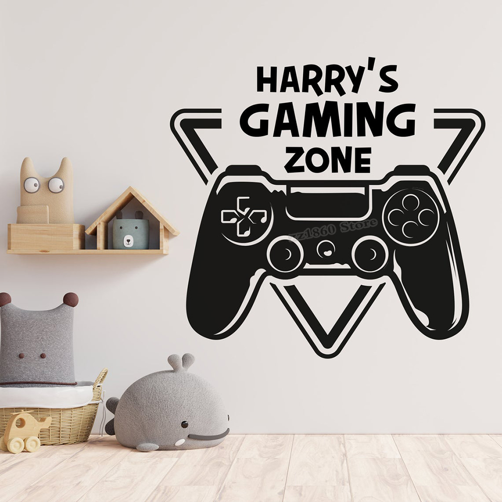 Gaming Accessories Wall - Stiker Dinding Zona Permainan Nama Sesuai