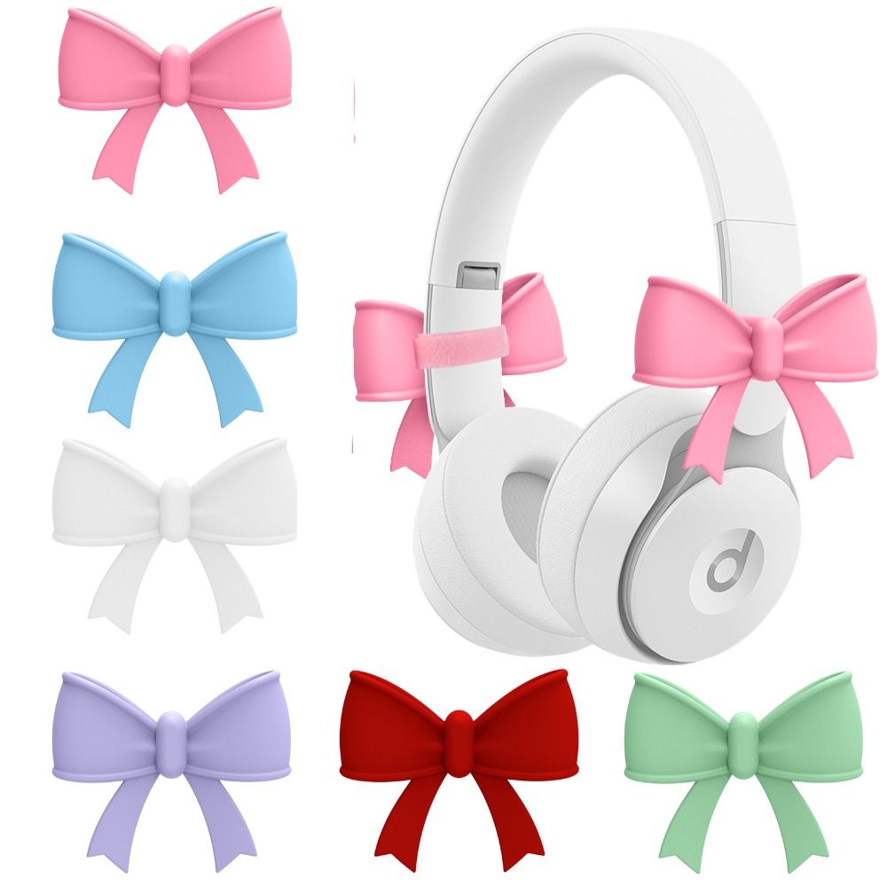 Gaming Accessories Kawaii - 2 Buah Dekorasi Headphone Bentuk Pita