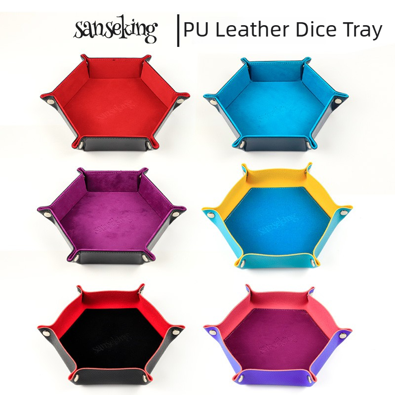 Nampan Dadu Kulit PU 6 Warna S - Gaming Accessories Box ulasan dan harga