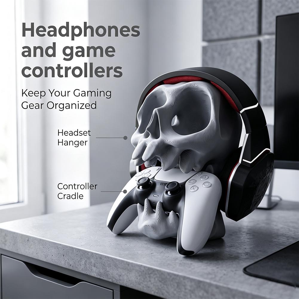 Stand Gamepad Earphone Tengkor - Gaming Accessories Room ulasan dan harga