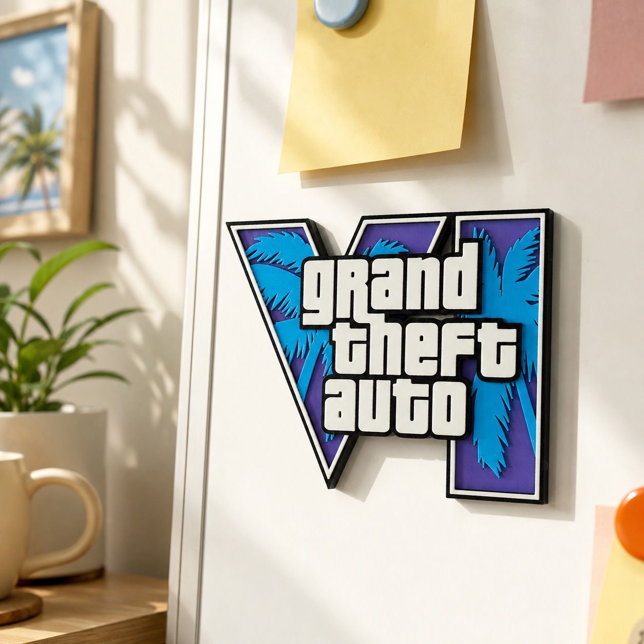 Stiker Magnet Kulkas Logo GTA6 - Gaming Accessories Room ulasan dan harga