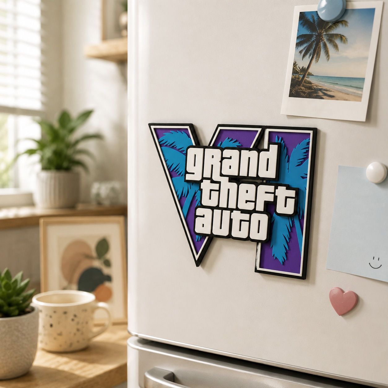 Stiker Magnet Kulkas Logo GTA6 - Gaming Accessories Room ulasan dan harga